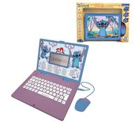 Lexibook, Disney Stitch - Ordenador Educativo bilingüe alemán e inglés, Juguete para niños con 124 Idiomas, Escritura, matemáticas, lógica, música y Juegos, Morado y Azul JC598Di3LXB
