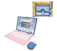 LEXIBOOK, Disney Stitch, Portátil Educativo Bilingüe, Español e Inglés, 164 Actividades, Matemáticas, Juegos de Lógica, Modo Música, Gran Pantalla LCD, Diseño Disney Stitch, Rosa/Azul, JC601Di2LXB