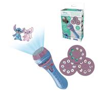 Lexibook - Disney Stitch - Proyector de Cuentos, Linterna y proyector con 3 Discos, 24 imágenes, CREA Tus Propios Cuentos, LTC050DLXB