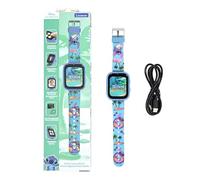 LEXIBOOK, Disney Stitch, Reloj con cámara Selfie, Pantalla táctil HD, Cámara 720p, Reproductor MP3, Altavoz Integrado, Dictáfono, Podómetro, 5 Juegos, Azul, DMW070DLXB