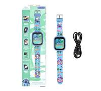 LEXIBOOK, Disney Stitch, Reloj con cámara Selfie, Pantalla táctil HD, Cámara 720p, Reproductor MP3, Altavoz Integrado, Dictáfono, Podómetro, 5 Juegos, Azul, DMW070D
