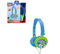 LEXIBOOK, Disney Toy Story, Auriculares Plegables con Cable, Auriculares supraaurales cómodos, Limitación de Volumen Segura, Diadema Ajustable para niños, Azul y Verde, HP010TS