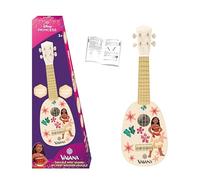 Lexibook, Disney Vaiana, Mi Primer Ukelele de Madera, 4 Cuerdas de Nylon, 53 cm, Incluye guía, Azul, K230VN