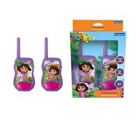 LEXIBOOK, Dora la Exploradora, Walkie-Talkies 200m, Juego de comunicación para niños, 2 Canales de comunicación, Clip para cinturón, a Pilas, Rosa, TW12DORLXB