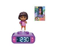 LEXIBOOK, Despertador - Luz Nocturna Dora con Efectos sonoros, Violeta, RL800DOR