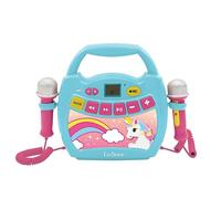 LEXIBOOK El Unicornio, Mi Primer Reproductor Digital con 2 micrófonos, inalámbrico, función Grabar, Efecto de Cambio de Voz, para niñas a Partir de 3 años, Rosa/Azul, MP300UNIZ