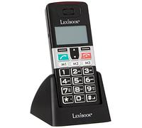 Lexibook, Elderly Mobile, Luz de Linterna, Bloc de Notas en la Parte Posterior del Auricular, Altavoz, Negro, MP100