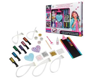 LEXIBOOK, Estudio Deluxe de Extensiones de Cabello, CRSS11 | Estudio de extensiones de cabello de colores - edición Deluxe, rosa, azul, naranja, verde, amarillo, morado