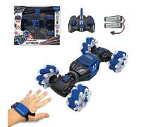 Lexibook RC49 Extreme Crosslander, Coche radiocontrol Luminoso Todo Terreno, Mando a Distancia con Pulsera, Recargable, Juego de acción electrónico, Negro/Azul, Color