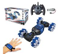 LEXIBOOK, Extreme Crosslander, Coche teledirigido Todoterreno, hasta 12km/h, Efectos de luz, Mando a Distancia y Pulsera de Control gestual incluidos, música, Recargable, RC50LXB