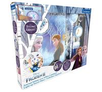 LEXIBOOK, Frozen, Diario Secreto electrónico con Efectos de luz, Hojas Adhesivas con Llave y candado, bolígrafo con pompón, Azul/Morado, SD30FZ