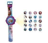 LEXIBOOK- Disney Frozen 2 Reloj Correa Ajustable Pantalla Digital con 20 proyecciones de Elsa, Anna y Olaf Niñas-Azul y Morado