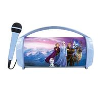 LEXIBOOK, Frozen, Altavoz Luminoso inalámbrico con micrófono, Sonido estéreo, Función Karaoke, Puertos USB y para Tarjetas SD, Batería Recargable, Azul/Morado, BTP585FZZ