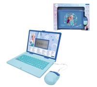 Lexibook, Frozen JC601FZi3LXB - Ordenador portátil Educativo bilingüe, inglés y alemán, 164 Actividades, matemáticas, Juegos lógicos, Modo música, Pantalla LCD Grande, Color Azul