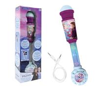LEXIBOOK Frozen Microfóno Luminoso para niños, Juguete Musical, Altavoz Integrado, Efectos Luminosos, Enchufe Cable de Entrada Auxiliar, Violeta/Azul, MIC90FZLXB