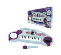 LEXIBOOK Frozen Piano electrónico para niños con Efectos de luz, micrófono, batería, Altavoz Incorporado, melodías de demostración, Reproductor DJ, Morado/Azul, K704FZLXB