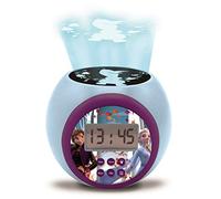 LEXIBOOK, Frozen, Reloj Despertador con proyector, función de repetición y Alarma, luz Nocturna con Temporizador, Pantalla LCD, Funcionamiento a Pilas, Azul/Violeta, RL977FZ