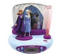 LEXIBOOK Disney Frozen 2 Elsa & Anna, Reloj Despertador con proyector, luz de Noche, proyecten la Hora en el Techo, Efectos de Sonido, con Pilas, Azul/púrpura, RP510FZLXB