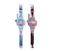 LEXIBOOK, Frozen, Relojes Walkie-Talkies, 2 Piezas, Alcance hasta 200m/600 pies, Linterna, brújula, Recargable, Azul/Morado, DMWTW1FZ