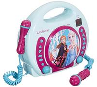 Lexibook, Frozen, Reproductor de CD portátil con micrófonos, Reproductor de música, Repetición y programación, Karaoke, Toma de Auriculares, Azul/Morado, RCDK100FZ