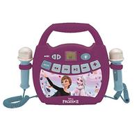 LEXIBOOK, Frozen, Reproductor de Karaoke Digital portátil para niños, Micrófonos, Efectos de luz, Bluetooth®, Funciones de grabación y Cambio de Voz, Morado, MP320FZZ