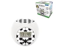 Lexibook Reloj despertador RL977FO Fútbol, proyector, luz nocturna, pantalla LCD, pilas Blanco/Negro
