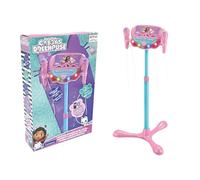 Lexibook, Gabby’s Dollhouse, Luminous Bluetooth Speaker on Stand for Children, Musical Game, Adjustable Height, Light Effects, 2 Microphones Included, S160GDH