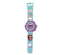LEXIBOOK, Gabby's Dollhouse, Reloj de proyección Ajustable con Pantalla Digital, 20 imágenes de la Serie Casa de Muñecas de Gabby, para niños, Azul/Morado, DMW050GDH