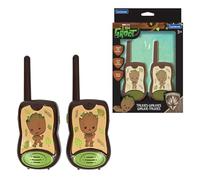 LEXIBOOK, Guardianes de la Galaxia, Groot, Walkie-Talkies 200m, Juego de comunicación para niños, Clip para cinturón para Transporte, Funciona con Pilas, Marrón, TW12GGLXB