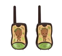 Lexibook, Guardianes de la Galaxia, Groot, Walkie-Talkies 200m, Juego de comunicación para niños, Clip para cinturón para Transporte, Funciona con Pilas, Marrón, TW12GG