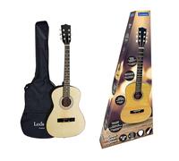 LEXIBOOK, Guitarra Acústica de Madera, 91 cm, Guía de Aprendizaje incluida, 6 Cuerdas de Nylon, Funda de Transporte incluida, Madera/Negro, K2200LXB