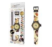 LEXIBOOK - Harry Potter Reloj Correa Ajustable Pantalla Digital con 20 proyecciones de Harry Potter - para Niños - Negro y Dorado - DMW050HPLXB