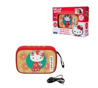 LEXIBOOK, Hello Kitty, Altavoz Bluetooth, Tela, Amarillo, BT018HKLXB | Altavoz Bluetooth portátil con acabado de tela, USB-C, SD/TF, Aux-In y batería recargable para música en cualquier lugar.
