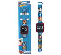 Lexibook, Hot Wheels, Reloj con Pantalla Digital, 12 o 24 Horas, Azul, DMW060HWLXB