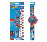 LEXIBOOK, Hot Wheels, Reloj de proyección Ajustable con Pantalla Digital, 20 imágenes Hot Wheels, para niños, Azul, DMW050HWLXB