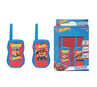 Lexibook, Hot Wheels, Walkie-talkies 200m, Juego de comunicación para niños, 2 Canales de comunicación, Clip para cinturón, a Pilas, Rojo/Azul, TW12HW
