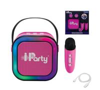 LEXIBOOK, IParty, Altavoz Karaoke 2 micrófonos Luces, Rosa, BTC020PKZLXB