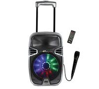 LEXIBOOK, iParty Altavoz Karaoke, K8250 | Diseño trolley, efectos de luz, micrófono incluido, batería recargable