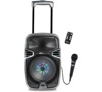 Lexibook iParty Altavoz Luminoso Bluetooth con Asa, Ruedas y Micrófono