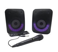 LEXIBOOK, iParty, Juego de 2 Altavoces estéreo Bluetooth®, Micrófono Incluido, Luminoso, 3H de duración de batería, Bluetooth 5.0, BTS500Z