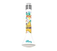 Lexibook recargable, Mic210-Micrófono Karaoke Inalámbrico, Bluetooth, Sd, Luces Led Disco, Batería Recargab, color blanco (MIC210)