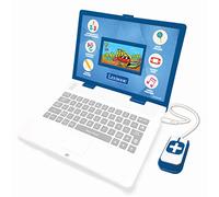 Lexibook JC798i1 - Ratón Educativo y bilingüe para portátil francés/inglés con Pantalla a Color, 130 Actividades para Aprender Idiomas, mecanografía, matemáticas, lógica, música y Juegos, Blanco/Azul