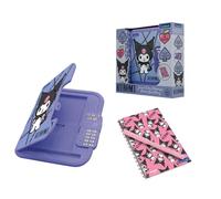 Lexibook, Kuromi, Diario Caja Fuerte Electrónica, SD50HK1LXB | Cerradura 4 dígitos, grabadora, cambiavoces, portafotos, boli, cuaderno, púrpura