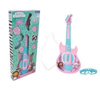 Lexibook, La Casa de Gabby Guitarra Electrónica, K260GDH | Micrófono y gafas incluidos, 2 modos de juego, melodías demo, efectos de luz