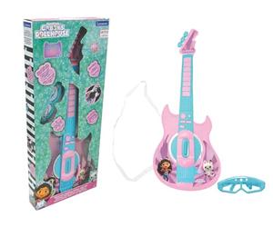 Lexibook, La Casa de Gabby Guitarra Electrónica, K260GDH | Micrófono y gafas incluidos, 2 modos de juego, melodías demo, efectos de luz