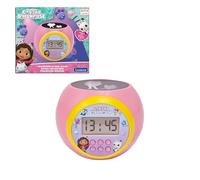 LEXIBOOK, La Casa de Gabby Reloj Proyector, RL977GDH | Proyección de techo, temporizador, pantalla LCD, snooze, funciona con pilas, rosa