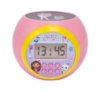 LEXIBOOK, La Casa de Muñecas de Gabby, Reloj Despertador Proyector con Función de Alarma y Repetición, Luz Nocturna con Temporizador, Pantalla LCD, a Pilas, Rosa, RL977GDHLXB