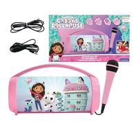 Lexibook, La Casa de Muñecas de Gabby, Altavoz luminoso inalámbrico con micrófono, Sonido estéreo, Función karaoke, Puertos USB y para tarjetas SD, Batería recargable, Asa de transporte, BTP585GDHZ