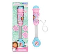 LEXIBOOK La Casa de Muñecas de Gabby, Micrófono Luminoso para Niños, Juego Musical, Altavoz Integrado, Efectos Luminosos, Entrada Aux-in, Azul/Rosa, MIC90GDH