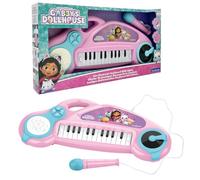 LEXIBOOK, La Casa de Muñecas de Gabby, Piano electrónico para niños con Efectos de luz, micrófono, batería, Altavoz Incorporado, melodías de demostración, Reproductor DJ, Rosa/Azul, K704GDHLXB